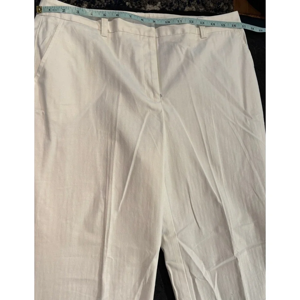Evan-Picone Womens White‎ Stretch Wide Leg Dress Pants Trousers Size 12 Cotton